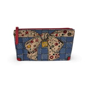 Brighton Blue & Red Cosmetic Bag with Bow Design